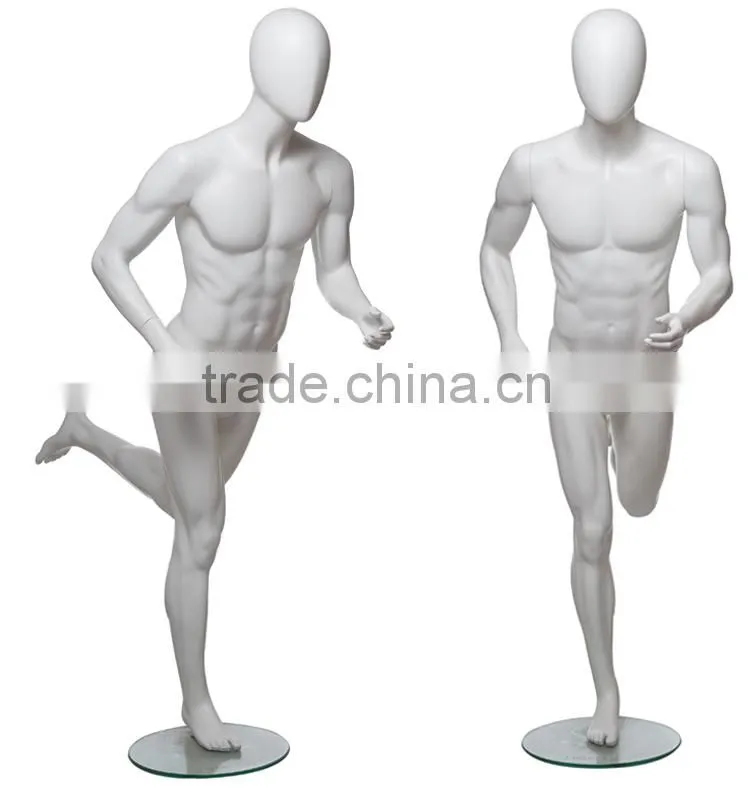 fiberglass run pose sport male mannequin