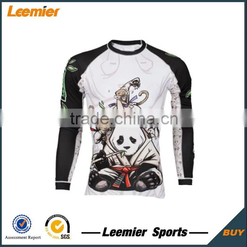Adult's high quality 100% polyester dry fit fabric rash guard