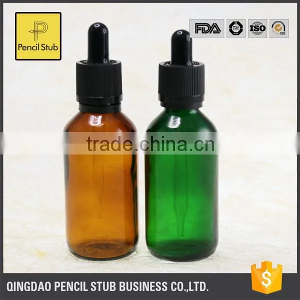 wholesale glass bottles amber green 60ml 30ml glass bottles with dropper with childproof evident cap boston round glass bottle
