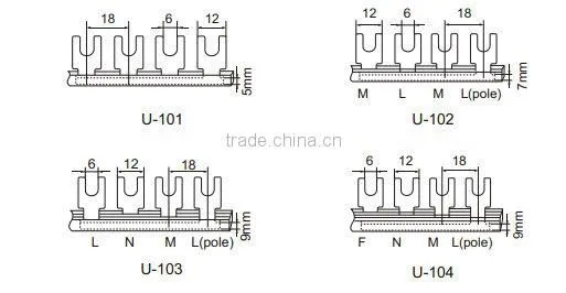 U type Bus Bar (1-4P)