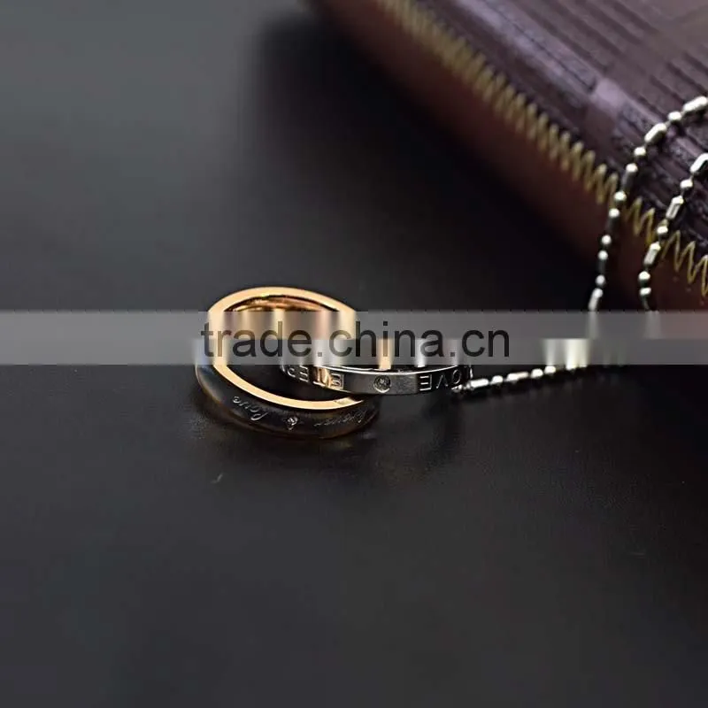 Wedding gift Fashion jewellery pendant for necklace couple rings pendants