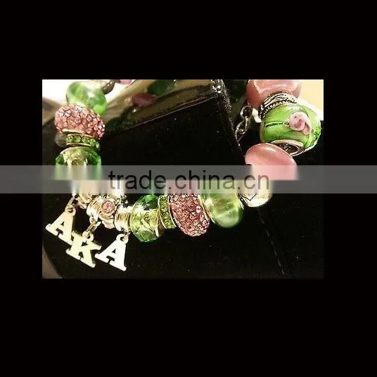 Alpha Kapp Alpha wholse alloy AKA bracelets beads sorority bracelets for girls and women Sorority PDI Charm Bracelet