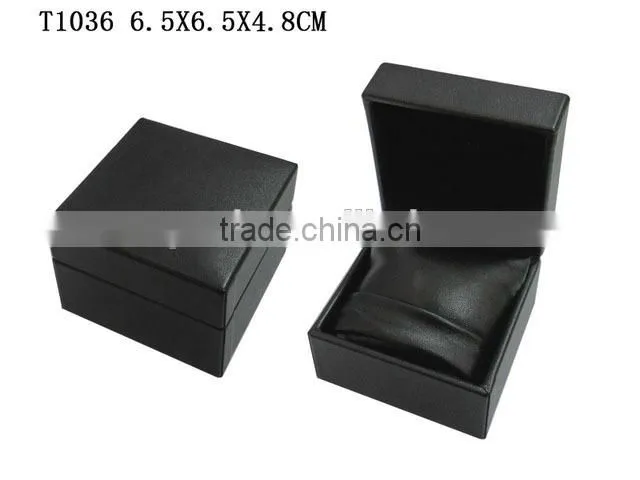 Custom PU Leather Plastic Jewelry Single Watch Box with Pillow Wholesales T1036