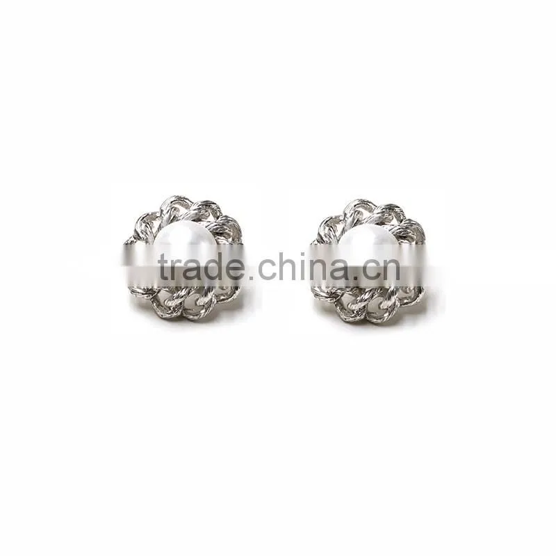 Fancy Women Accessories Silver Jewellery Small Flower Post Earrings