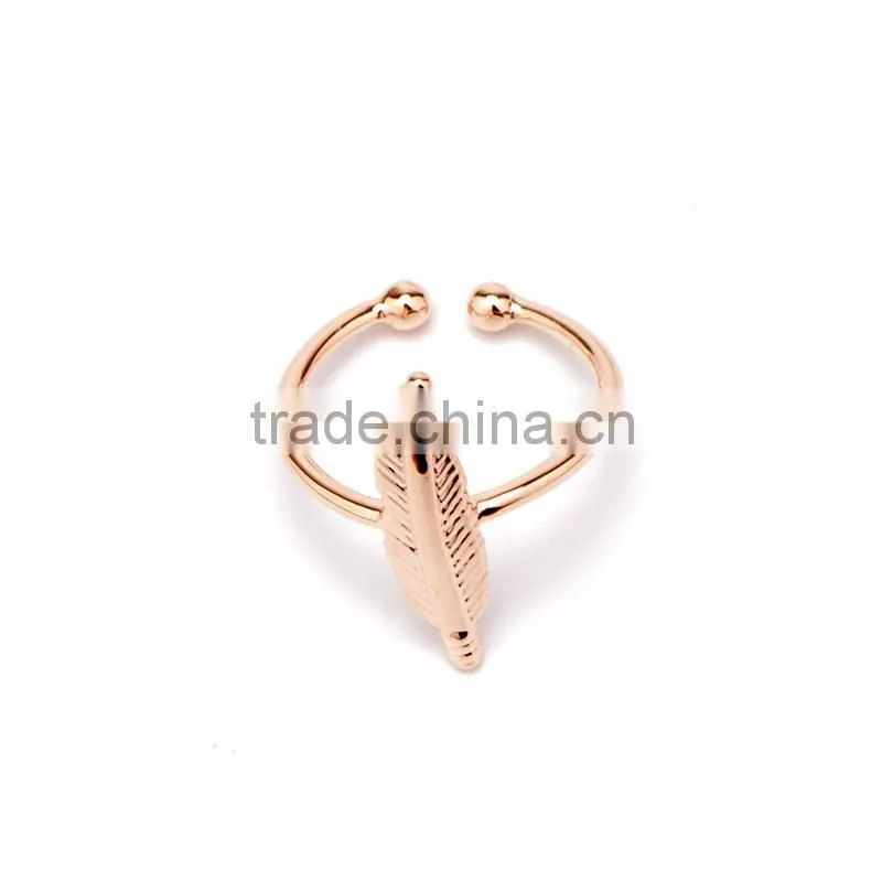 Chic Fashionabel Wholesale Jewelry Cheap Leaf Shape Silver Gold Filled Rings