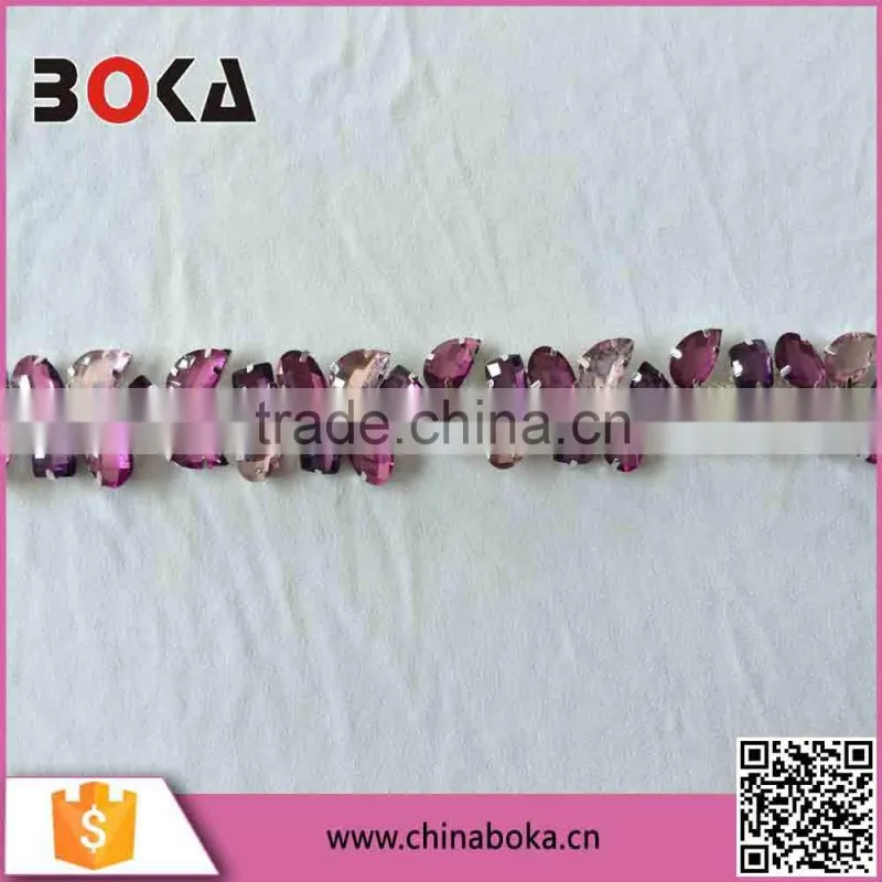Hot Sale Crystal Rhinestone Purple Dress Decorative Buckle
