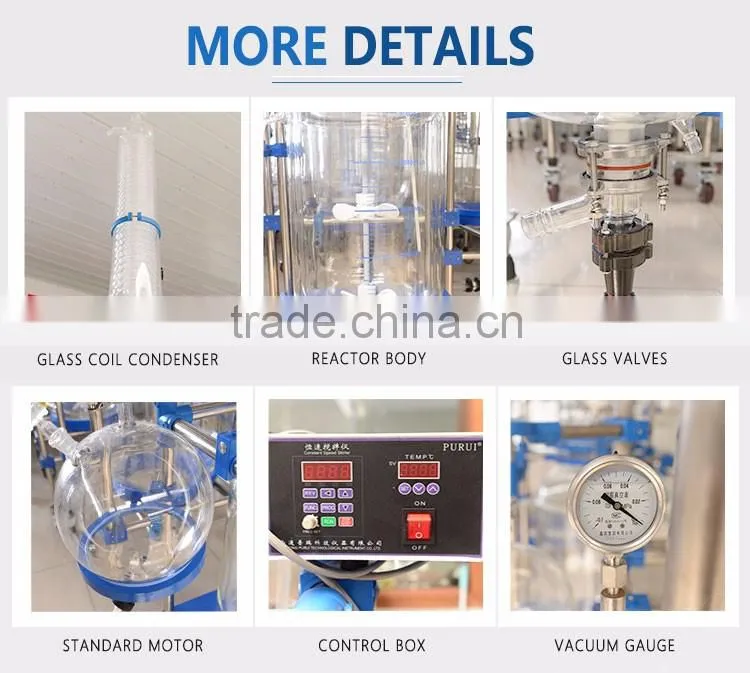 heating and cooling system 20L jacketed standard glass reactor