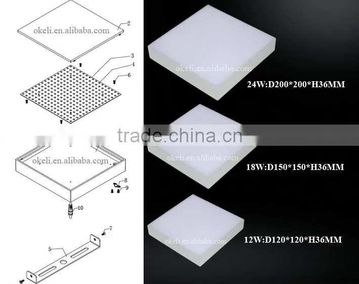 led panel light 18w,led panel light housing with CE&RoHS made in China