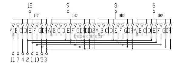 Digital Clock Using NEWSHINE FND Anode White Color Display 7 Segment LED Module 5641
