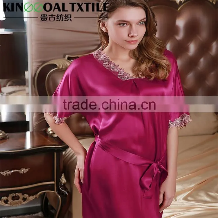 Sexy sale 100% Silk Women Nighty sleepwear