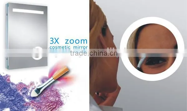 IP44 CE Frameless Bathroom LED Mirror with 3x Magnifier