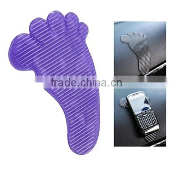 foot shape mobile phone anti slip pad,pu gel sticky pad