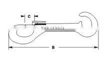 ZINC PLATED OPEN EYE DIE CAST SNAP HOOK