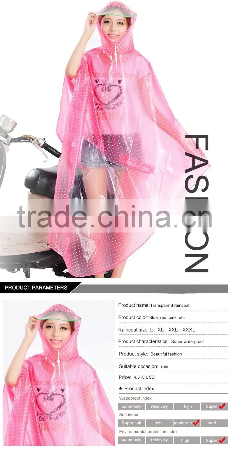 Bicycle large transparent brim thickened transparent fashion raincoat and increase