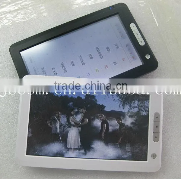 HOT! 7 touch ebook with multifunction and TFT screen 800*480 high resolution 720P video file supported made in china
