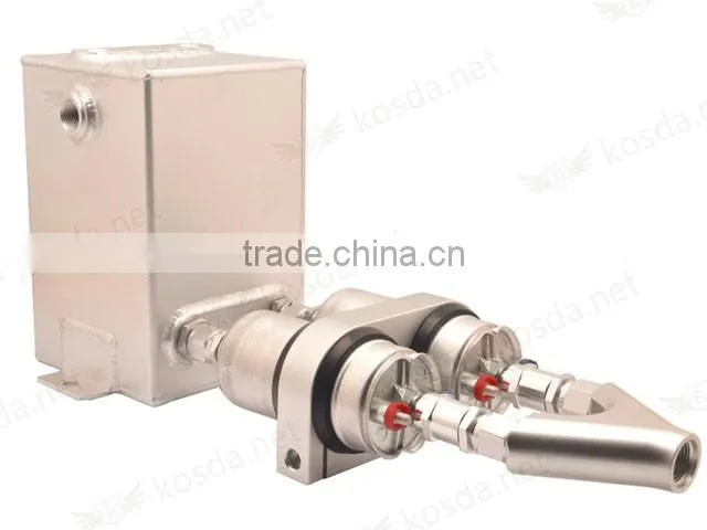 Set of tools for cars aluminum oil catch can, an8 Y fittings billet oil filter surge tank
