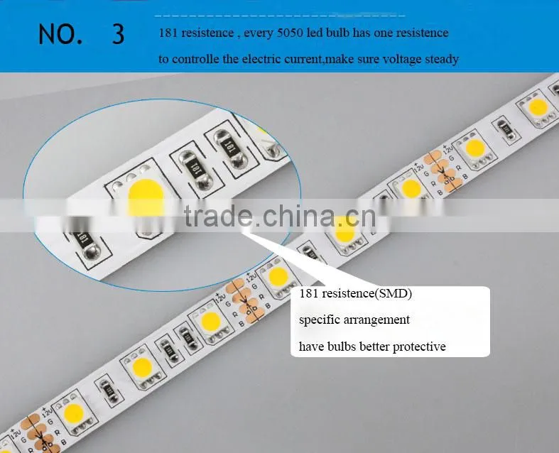 festalight UL CE RoHS certified SMD5050 chips warm white RGB flexible led strip light 220V 60 led per meter DC12V SMD3528