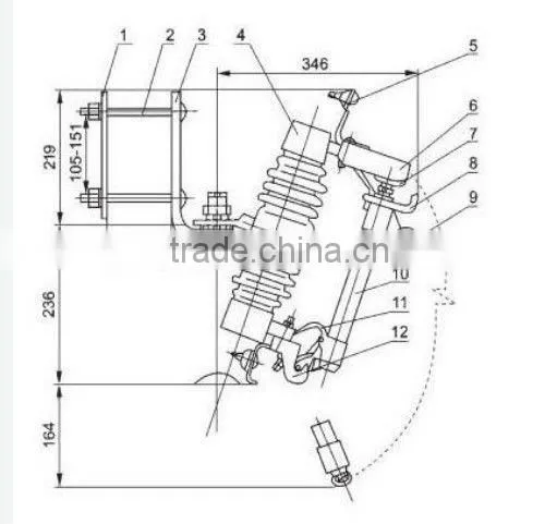 12kV porcelain high voltage cut out fuse