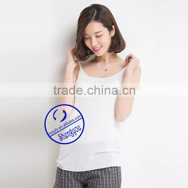Custom fashion design wholesale women's plain white tank top