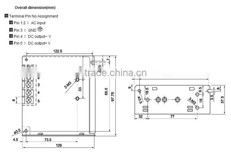 CNGAD 40W 5V Switching Power Supply 8A(switch power supply,smps)(S-40-5)