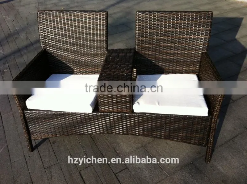 KD rattan 2 person sofa/ 2 seat rattan bench