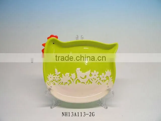 7"ceramic plate easter crafts with flower pattern