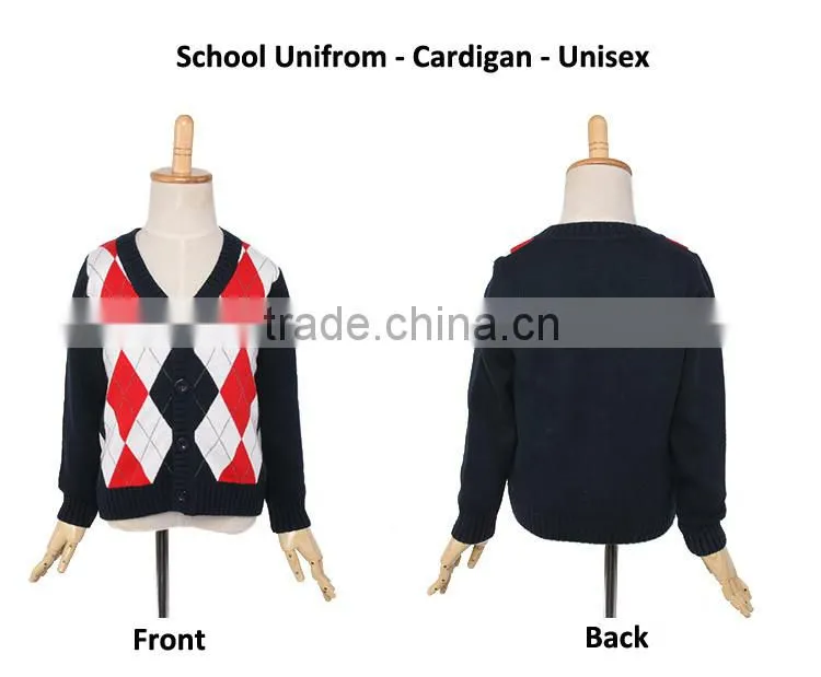 School uniform design kids cardigan pleated skirt girls school uniform set