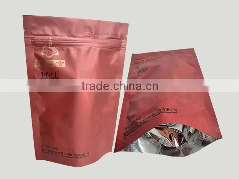 Customized resealable stand up tea bags