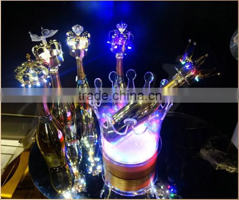 Nightclub crown shape led ice bucket with customized printing
