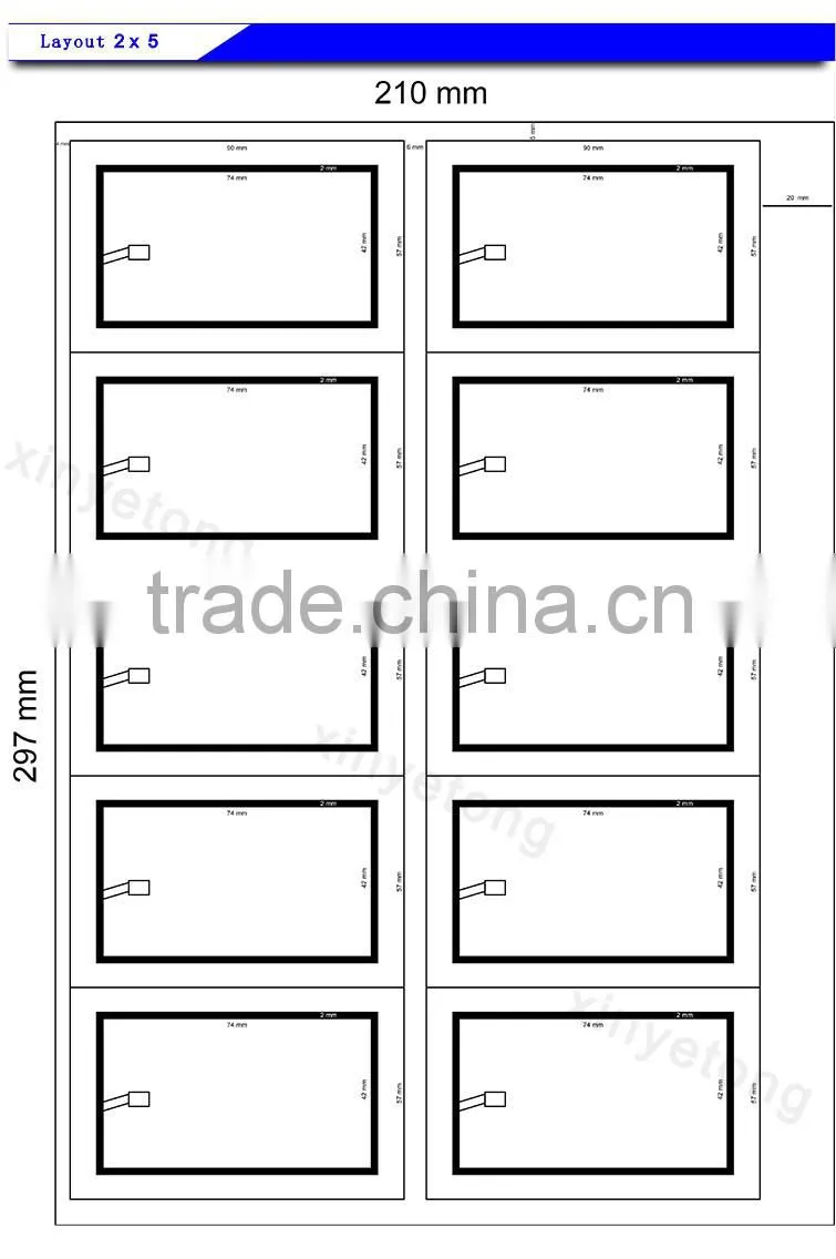 13.56MHz HF Sheet Inlay Layout 3x8 ( FM1108 Chip)