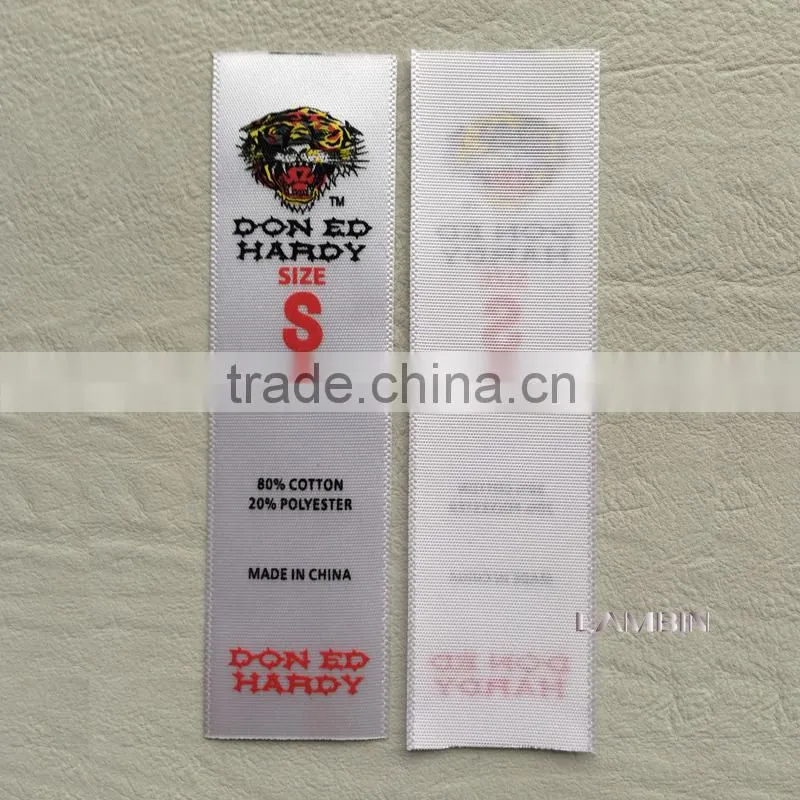 Zhejiang printing factory customs printed washing care label for wool sweater