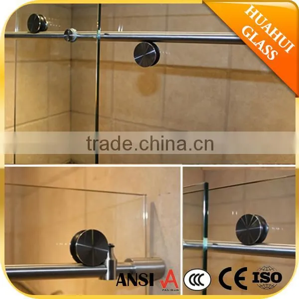 framless sliding shower door glass