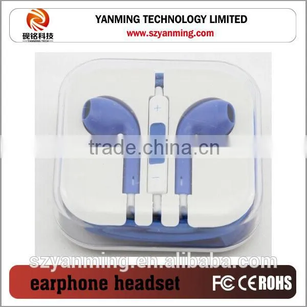 Colorful mini Earphone with Mic for iPhone 3G 4G 4S 5G