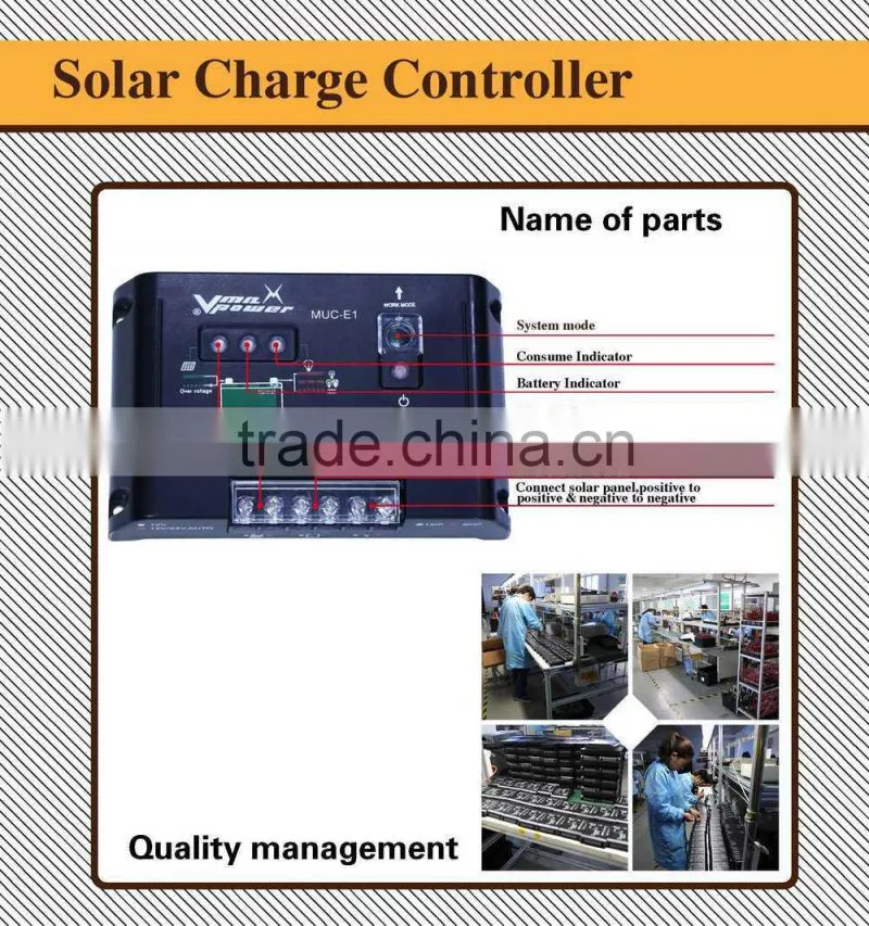 High quality 10a PWM pv regulator solar panel system use 12V 10A solar charger controller
