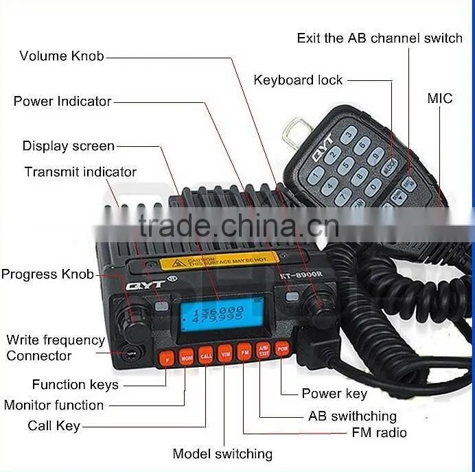 Mini car radio,QYT KT-8900R 136-174 240-260 400-480MHz Mini Mobile Radio Transceiver,Mini car radio