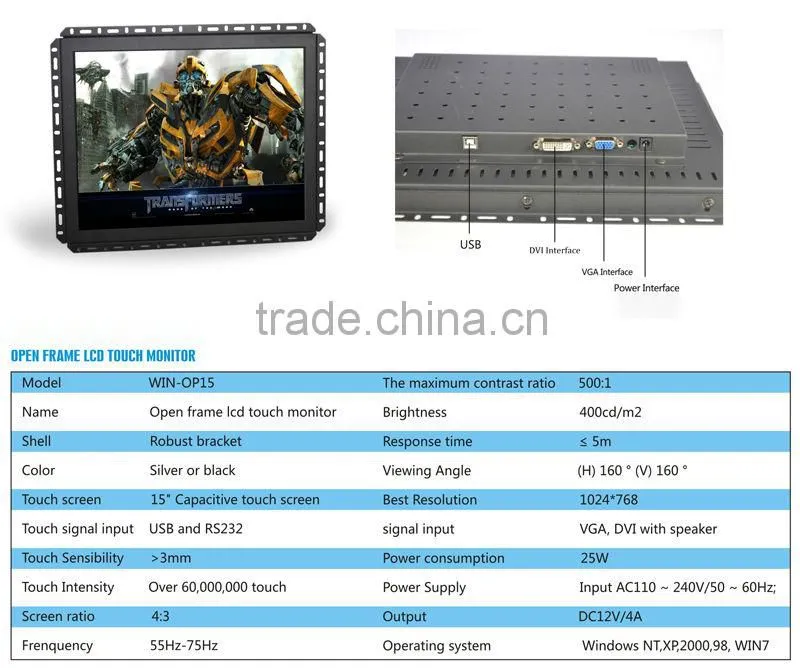 Wholesale high brightness Cheap 17" Open Frame Touch Screen Monitor