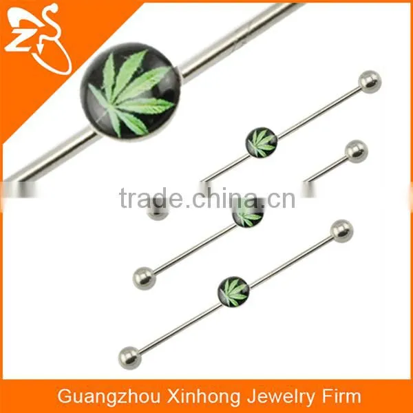 hot sale Marijuana leaf fake industrial piercing jewelry