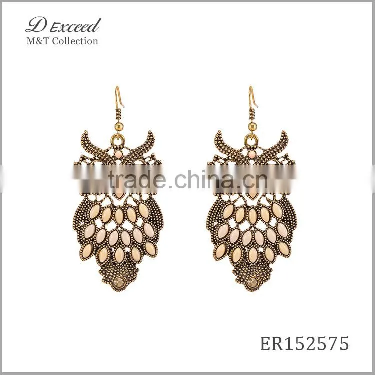 2016 Fashion Designs Women's Vintage Jewellery Earrings Bohemian Style Owl Gold/Silver Plating Drop Earrings