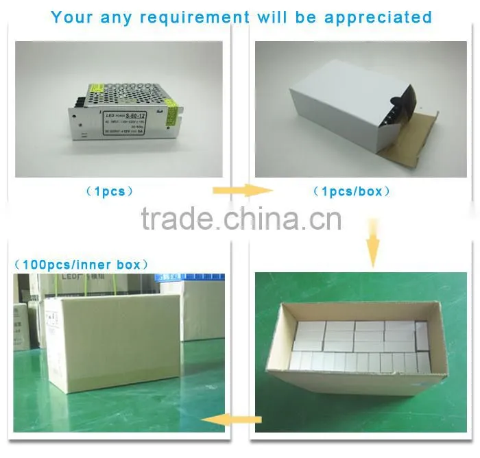 AC110v outdoor logo use mini led power transformer for DC12v 60w