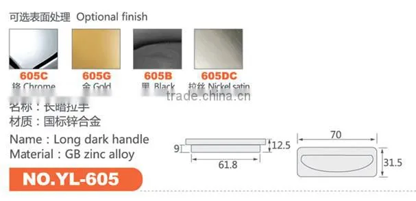 long oval embeded pull handle decorative knobscabinet hanldes from Guangzhou Hardware
