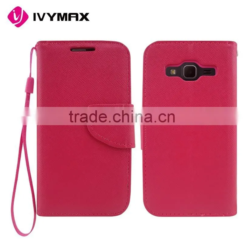 wholesale china factory for samsung galaxy core prime G360 flip stand wallet case