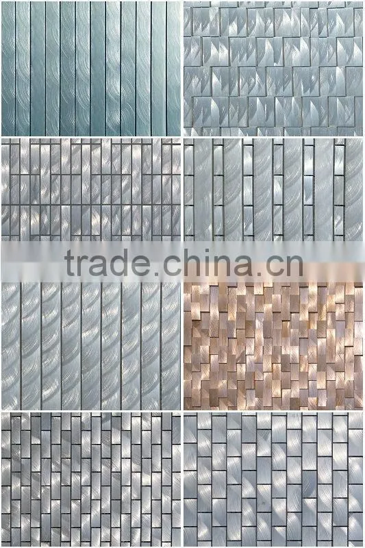 Brushed aluminum mosaic strip metal mosaic