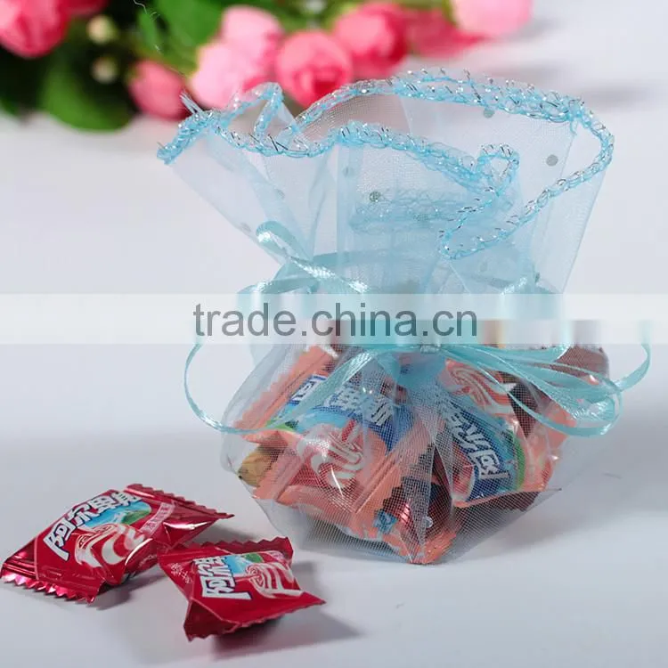 Drawstring Organza Jewelry Pouch Bag,Round Organza Gift Pouch