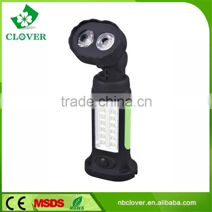 2pcs 1w led+ 14smd LED magnetic led portable work light with hook