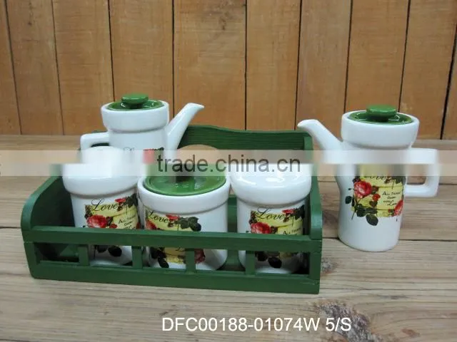 new love rose decal design ceramic biscuit jar