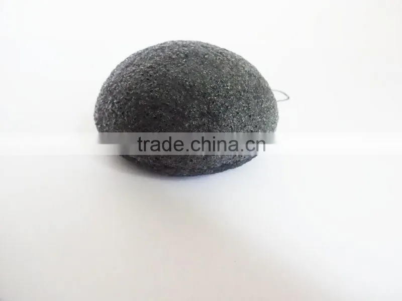 Black color Charcoal konjac sponge