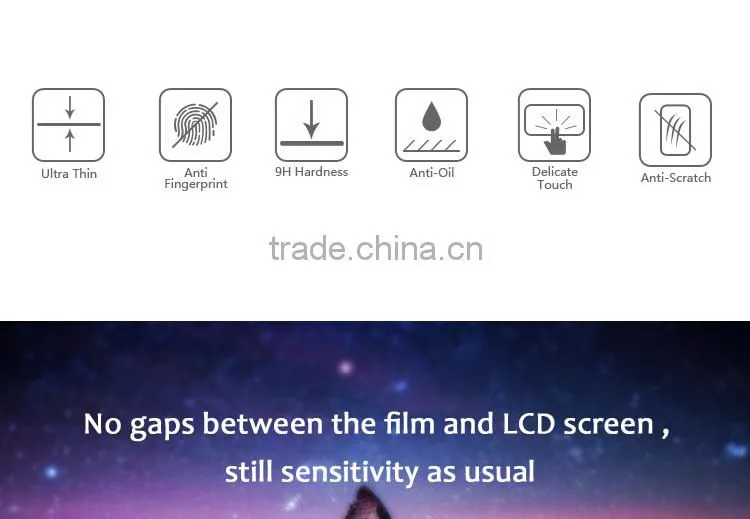 9h anti-scratch 2.5D glass screen protector for iphone 6