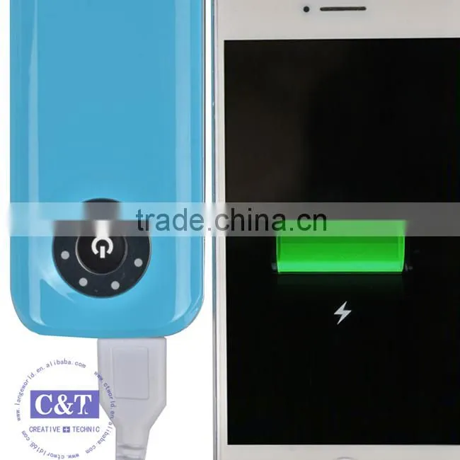 C&T 5600 mAh Pocket Remote Power Bank Portable Battery Pack and Charger for Cell Phones