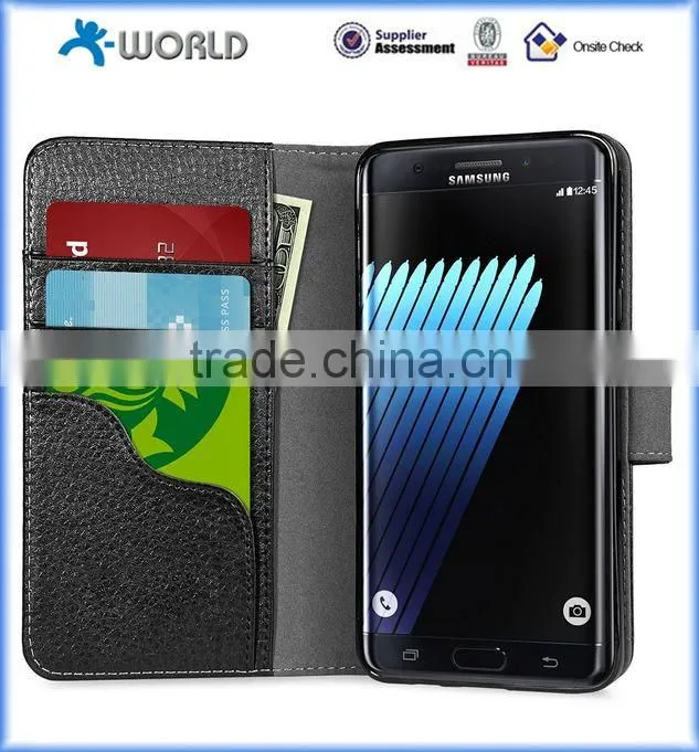 Hot selling Leather Flip Wallet Case for Samsung Galaxy Note 7