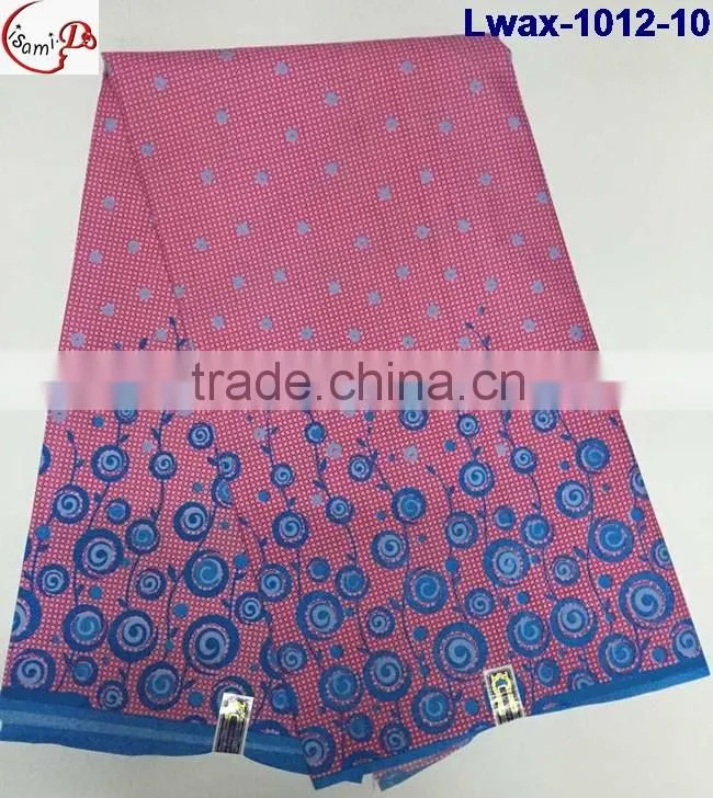 Lwax-1012-12 aqua African Jacquard style cheap wholesale african wax print fabric